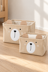 Set med 2 manchesterkorgar – beige