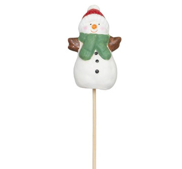 Sticks Snögubbe m mössa keramik H6,5cm