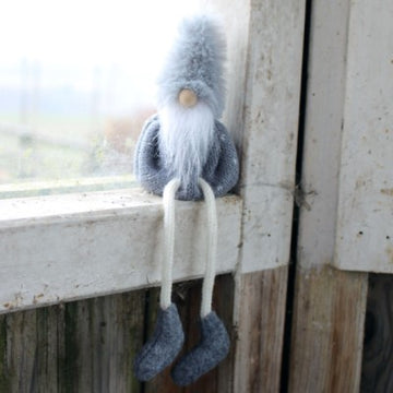 Tomte med pälsmössa Grå H20cm