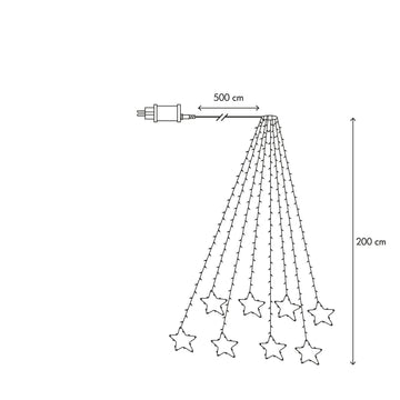 Julgransslinga Dew Drop Tree Light Stjärnor 384 LED