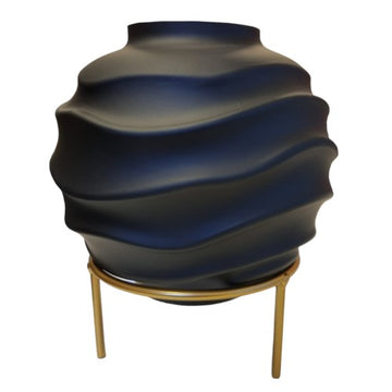 Glasvas 'Globe' på pedestal H21cm