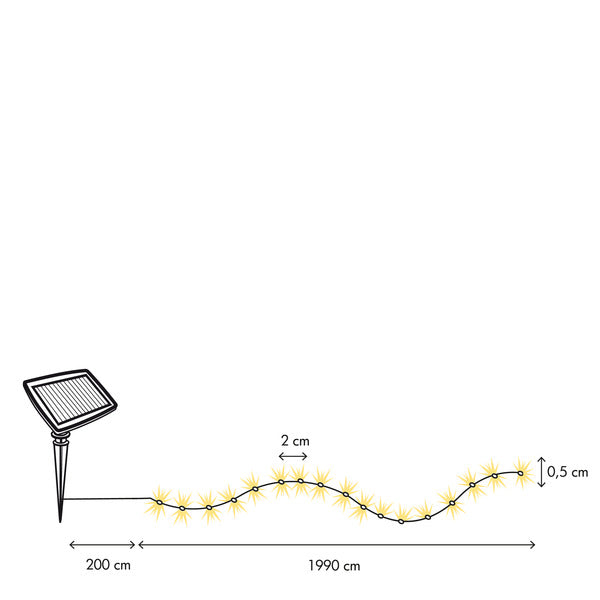 Ljusslinga Solcell 'Dew Drop' 19,9m