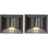 Vägglykta Solcell 'Wally' Silver 2-pack