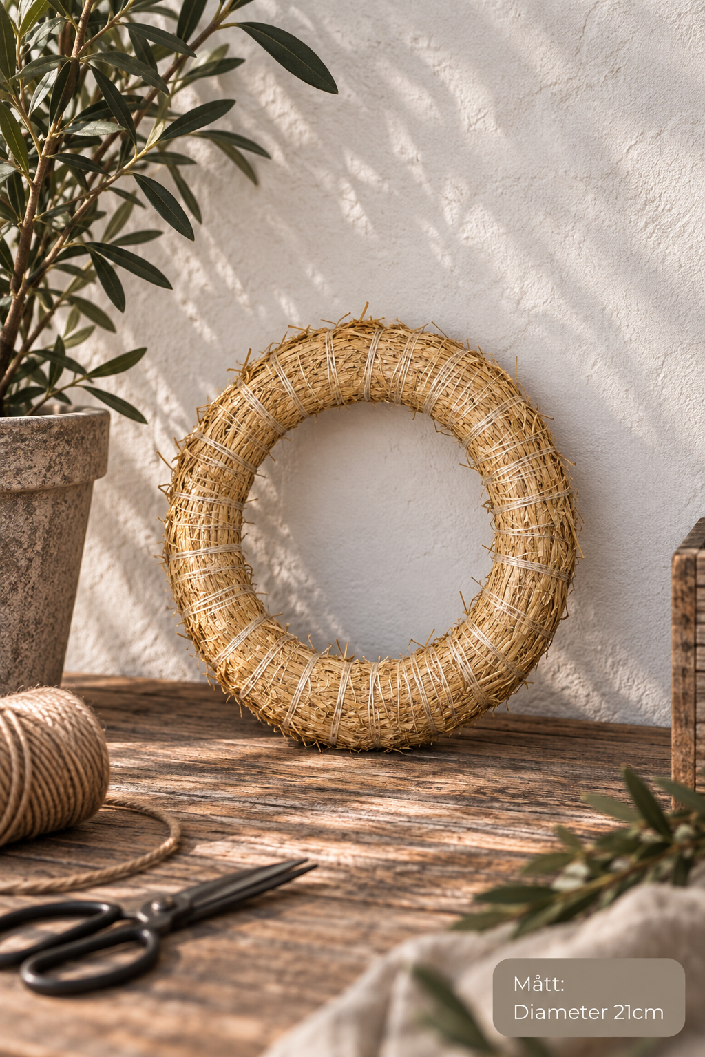 Halmstomme Natur 21cm