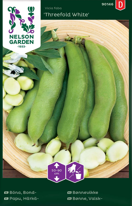 Bondböna 'Threefold White' frö