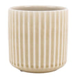 Kruka beige m ränder 13x14H cm