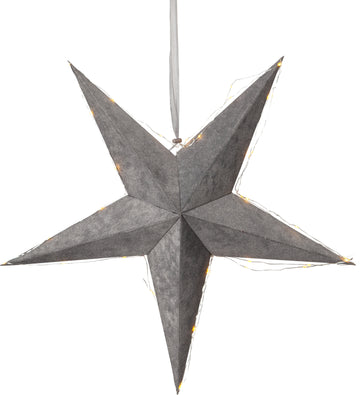 Pappersstjärna Velvet Grå 60cm