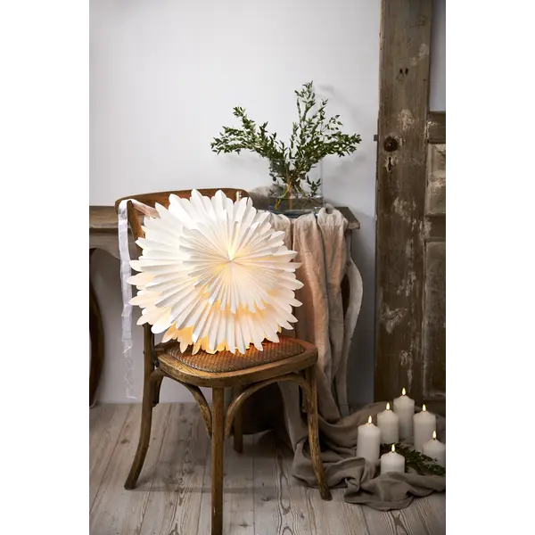Pappersstjärna Crystal Vit 50cm