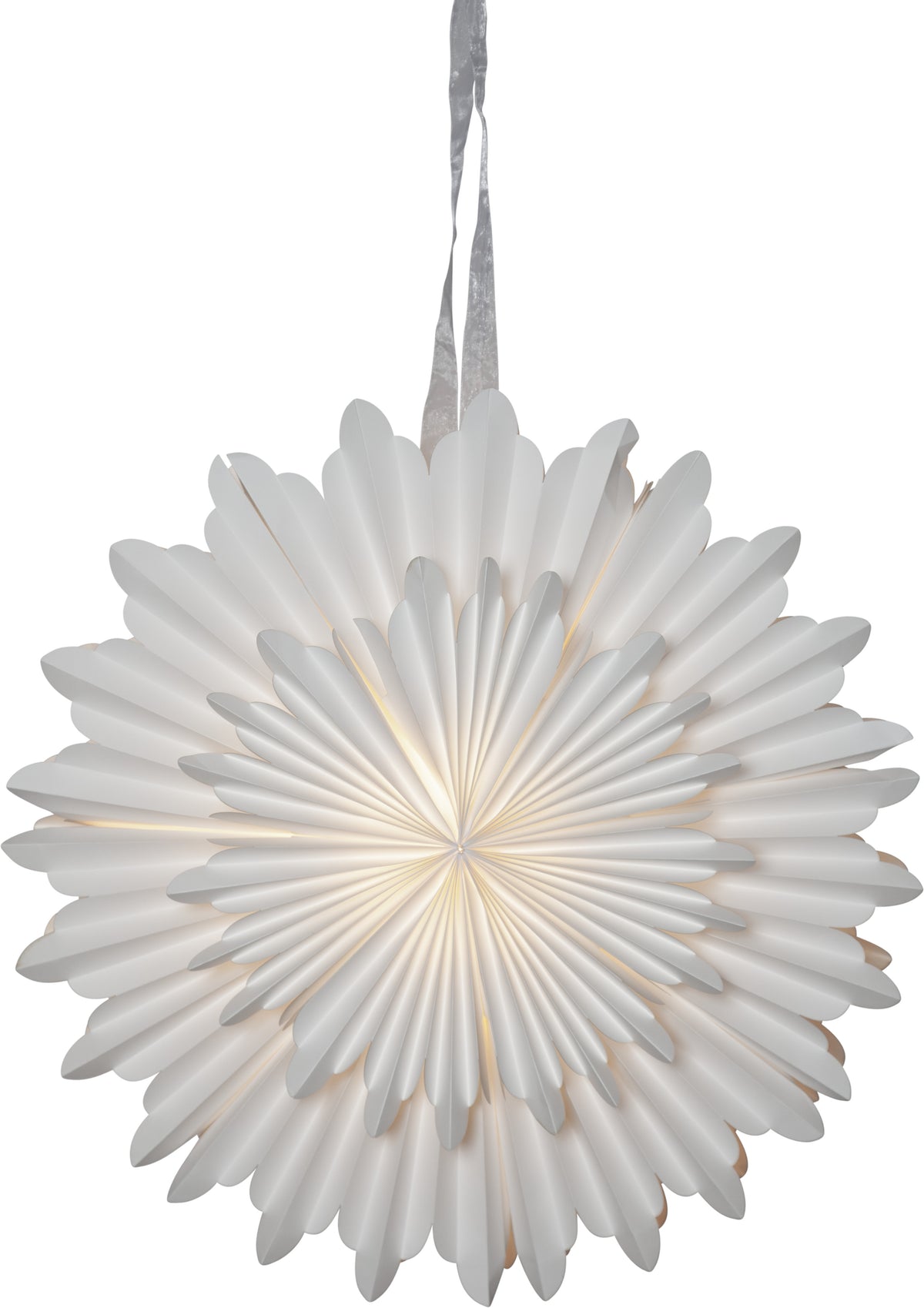 Pappersstjärna Crystal Vit 50cm