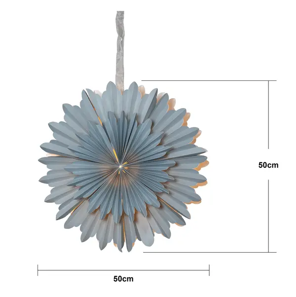 Pappersstjärna Crystal Blå 50cm