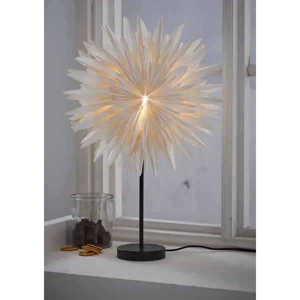 Stjärna på fot Winter Vit/guldprick 60cm