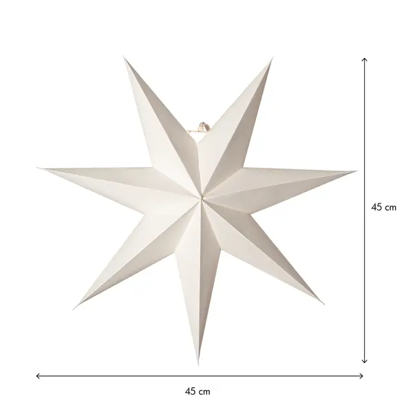 Pappersstjärna Plain Vit 45cm