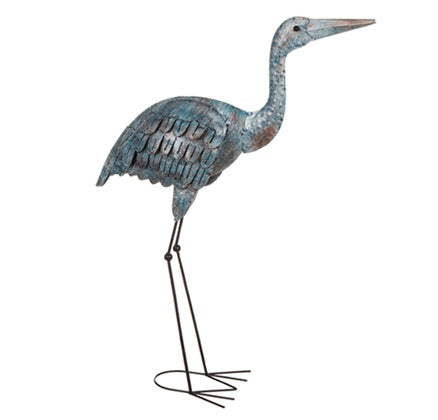 Fågel i hamrad plåt Grå 55cm