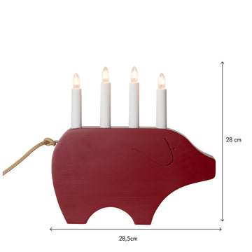 Ljusstake Gry Röd 4L