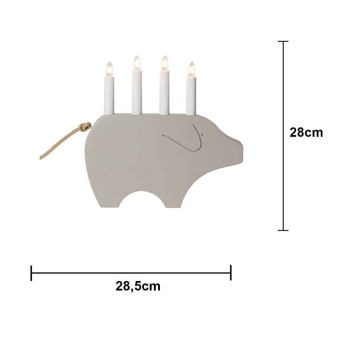 Ljusstake Gry Beige 4L