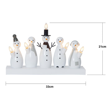 Ljusstake Snowman Vit 5L