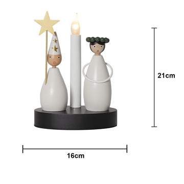 Ljusstake Christmas Joy Vit lucia 1L