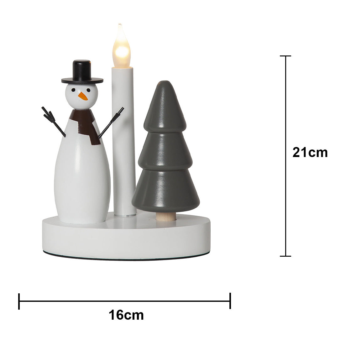 Ljusstake Christmas Joy Vit snögubbe 1L