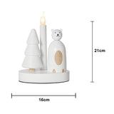 Ljusstake Christmas Joy Vit isbjörn 1L