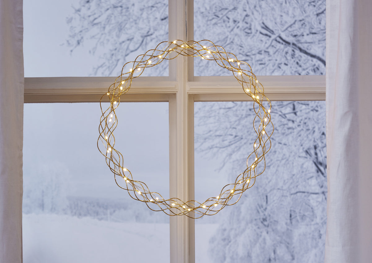 Krans Curly Guld 45cm