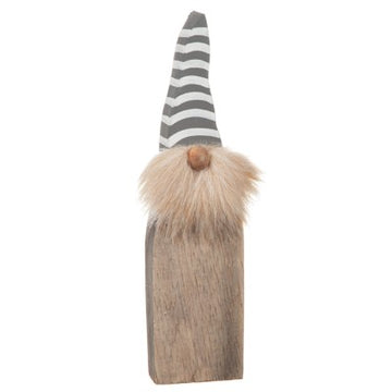 Tomte i Trä 25cm Grå