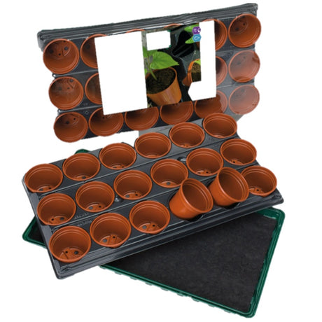 Krukset med bevattningsmatta