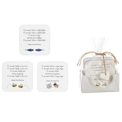 Glasunderlägg med snapsvisor 6-pack