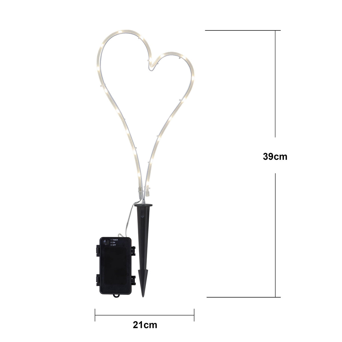 LED Gravljus Decorationheart Vit 21x39 cm