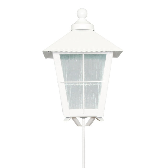 Gravlykta på pinne Vit H20cm