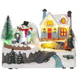 Panorama Winterville Multi hus roterande snögubbe