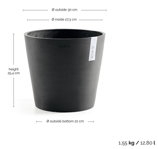 Kruka 'Amsterdam 30' Dark Grey D30cm