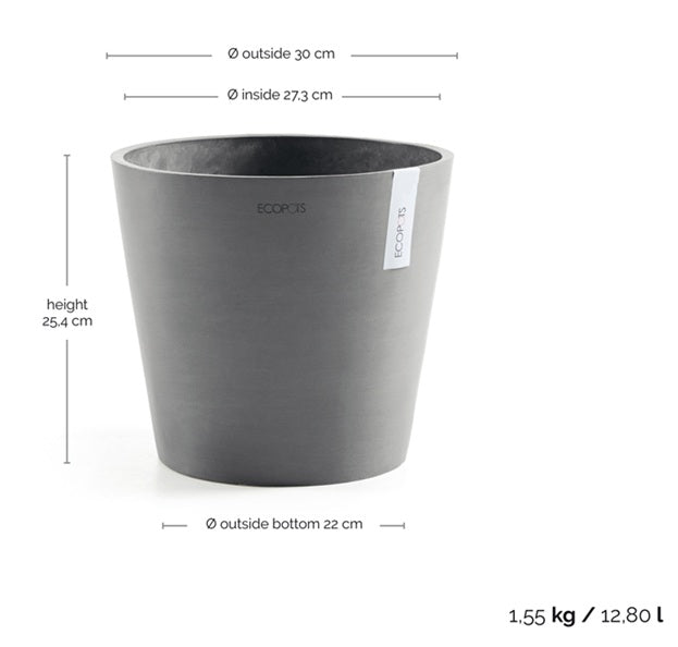 Kruka 'Amsterdam 30' Grey D30cm