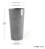 Kruka 'Amsterdam Mid High 66' Grey H66cm