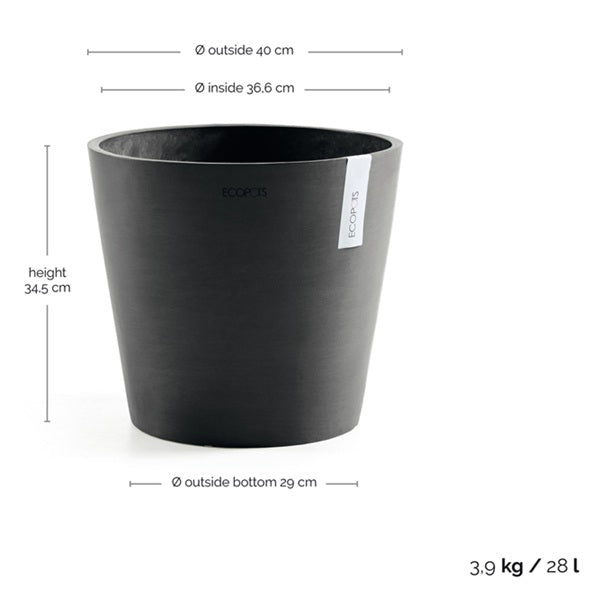 Kruka 'Amsterdam 40' Dark Grey D40cm