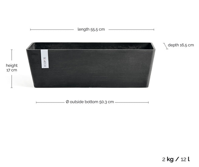 Kruka 'Bruges 55' Dark Grey L55,5cm