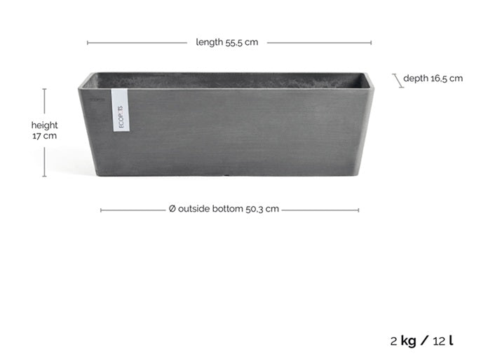 Kruka 'Bruges 55' Grey L55,5cm