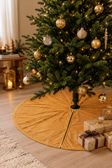 Julgransmatta 'Velour' L - Guld