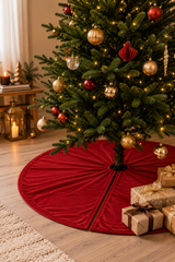 Julgransmatta 'Velour' L - Röd