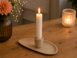 Ljusstake 'Shell' i metall - Beige