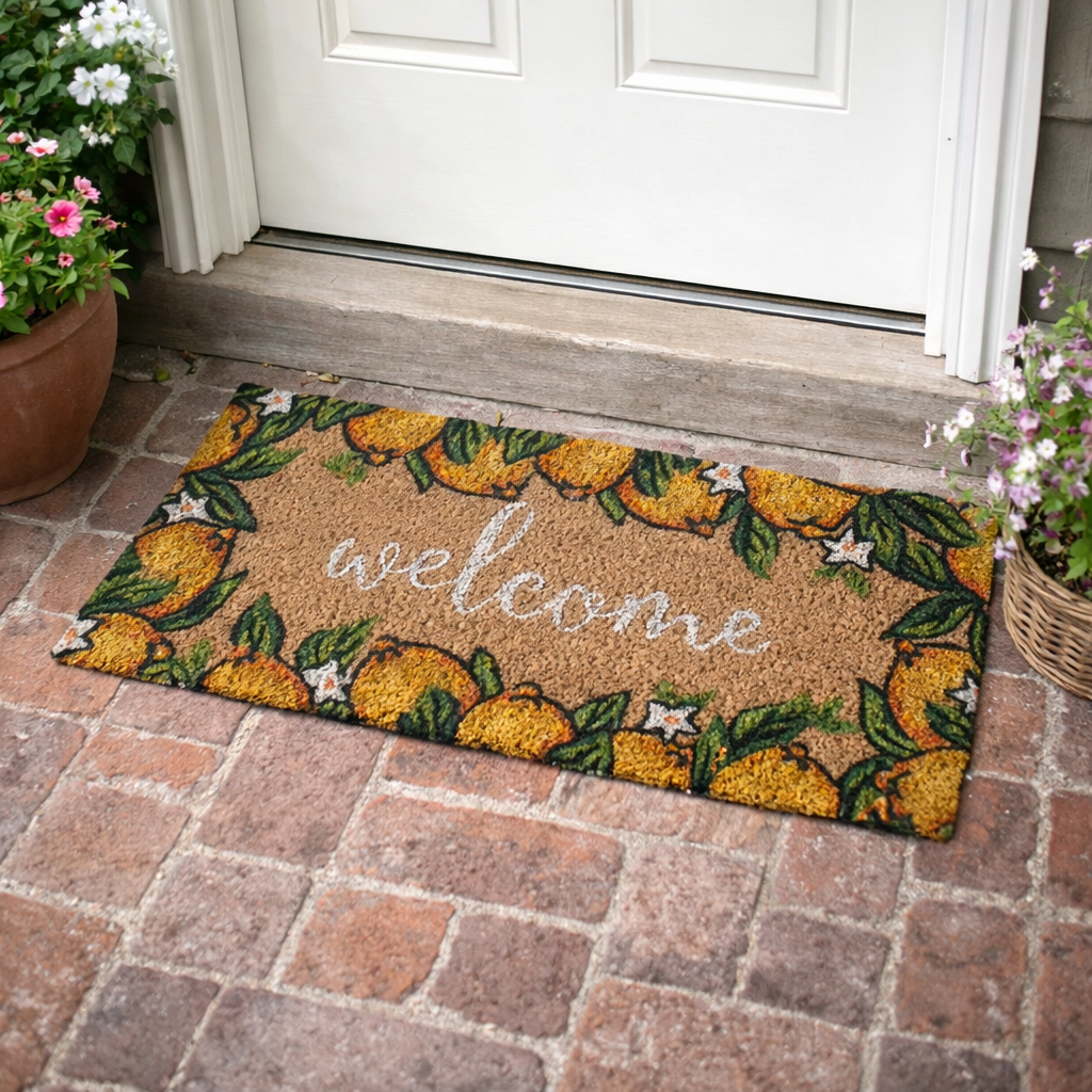 Dörrmatta 'Welcome with Lemon' 23x53cm