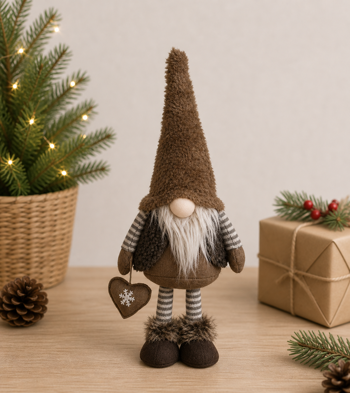 Tomte Brun Stående H44cm