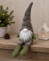 Tomte med luva sittande Grå 15x44cm