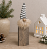Tomte i Trä 25cm Grå