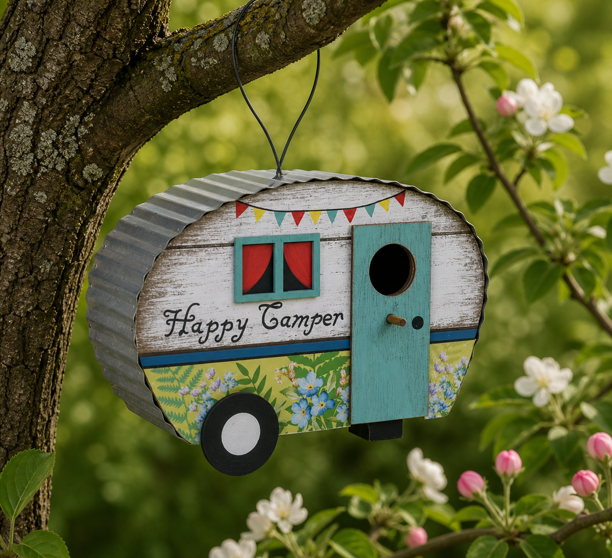 Fågelholk 'Happy Camper' Trä