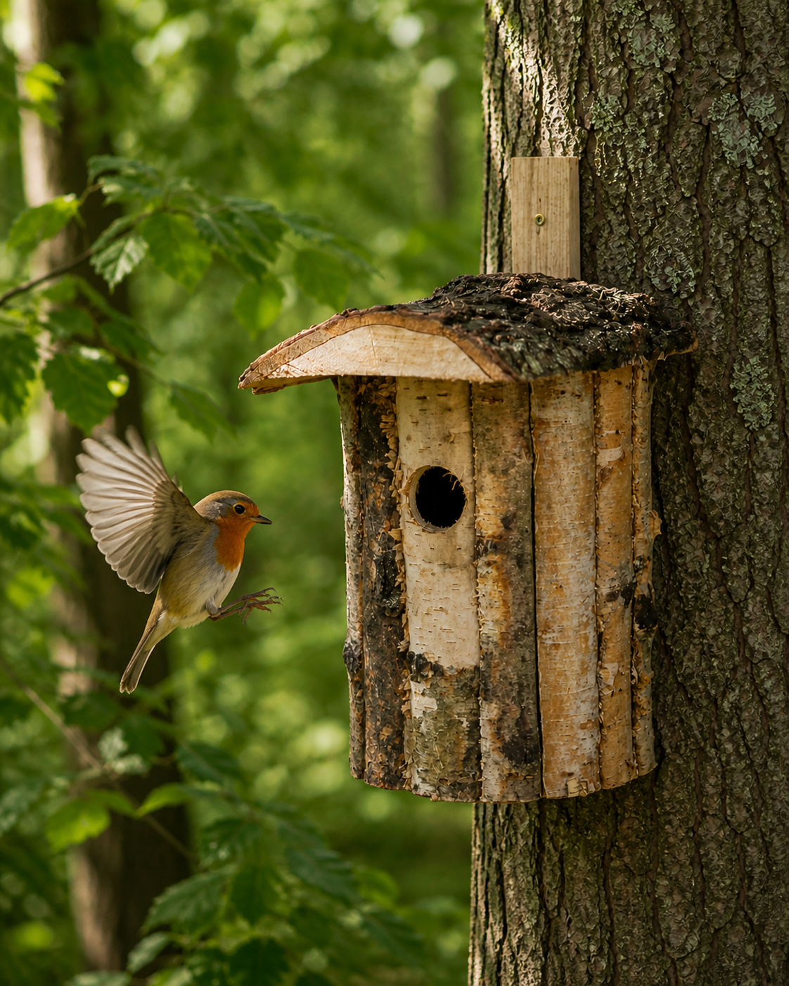 CARE-Bird Fågelholk i Naturbjörk