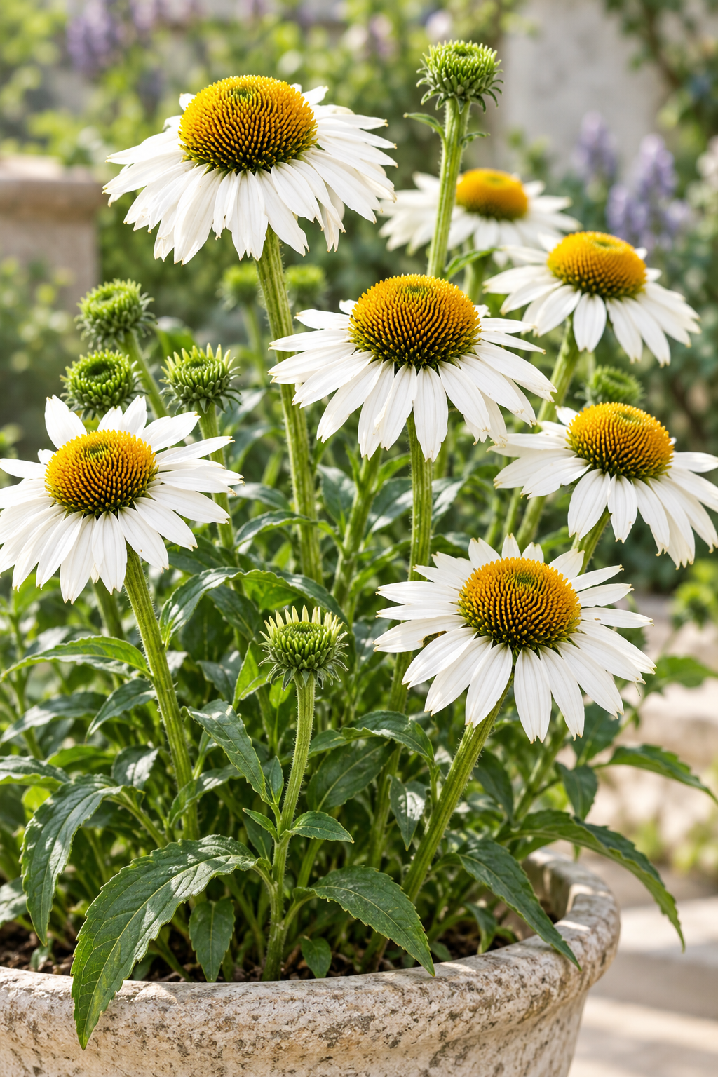 Solhatt 'Meditation White' 12cm kruka