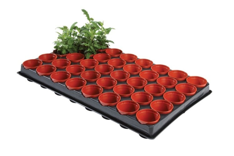 Krukset Rund med 40st 6cm planteringskrukor