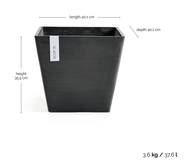 Kruka 'Rotterdam 40' Dark Grey H35,5cm