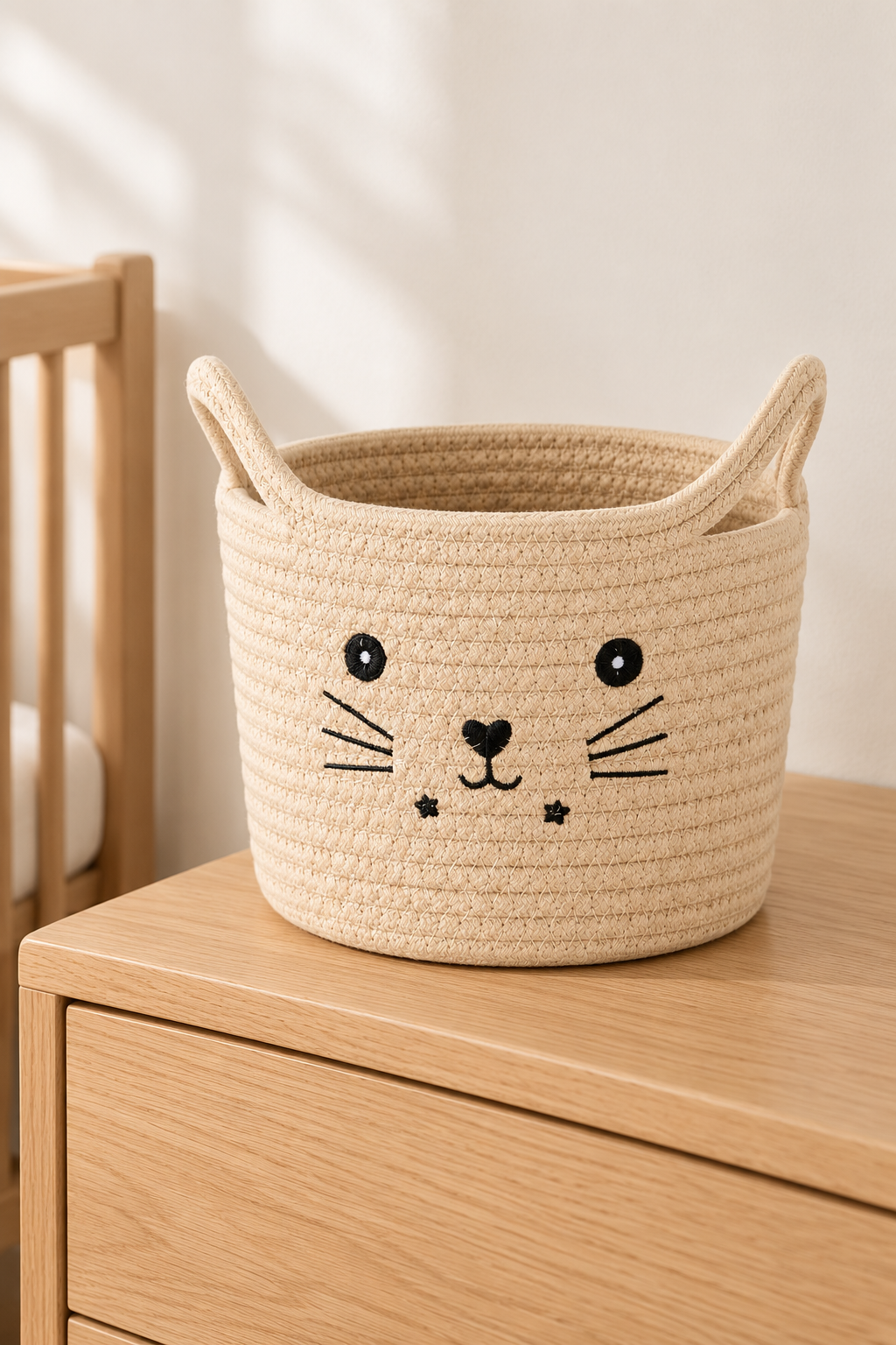 Förvaringskorg med kattmotiv