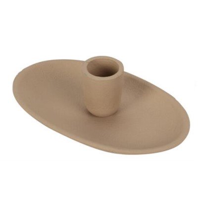 Ljusstake 'Oval' i metall - Beige